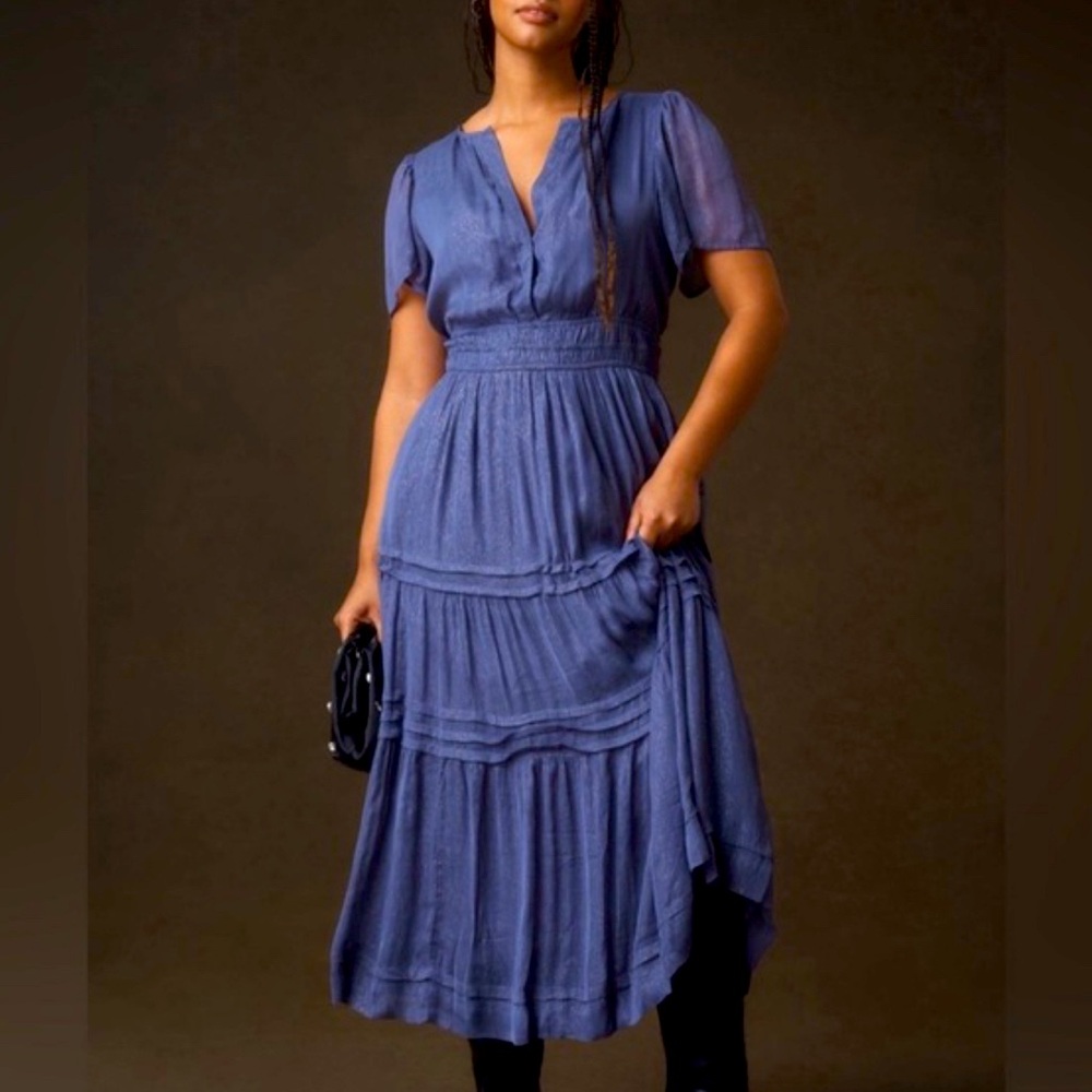 Anthropologie: Somerset Maxi Dress. Blue Size XS.